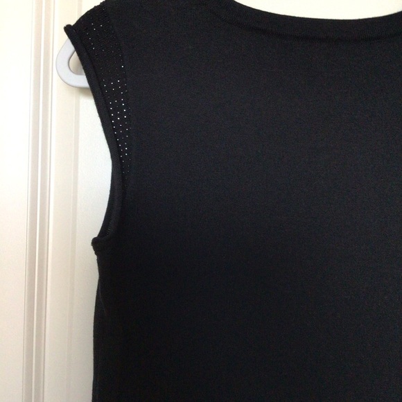 Reba black rhinestone sleeveless size S knit top scoop neck Goth Whimsigoth - Picture 5 of 6
